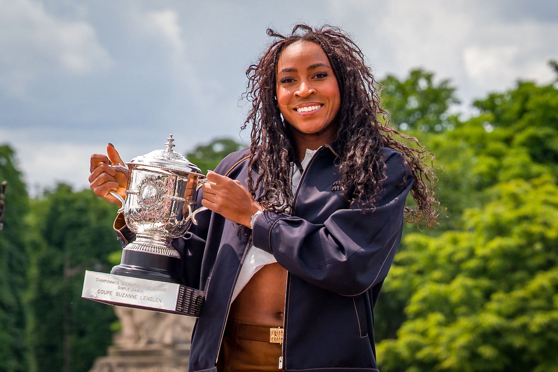 Coco Gauff with her 2025 French Open trophy - Source: Getty